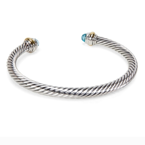 🌹David Yurman 5mm Cable Bracelets W Topaz, L - Picture 5 of 6